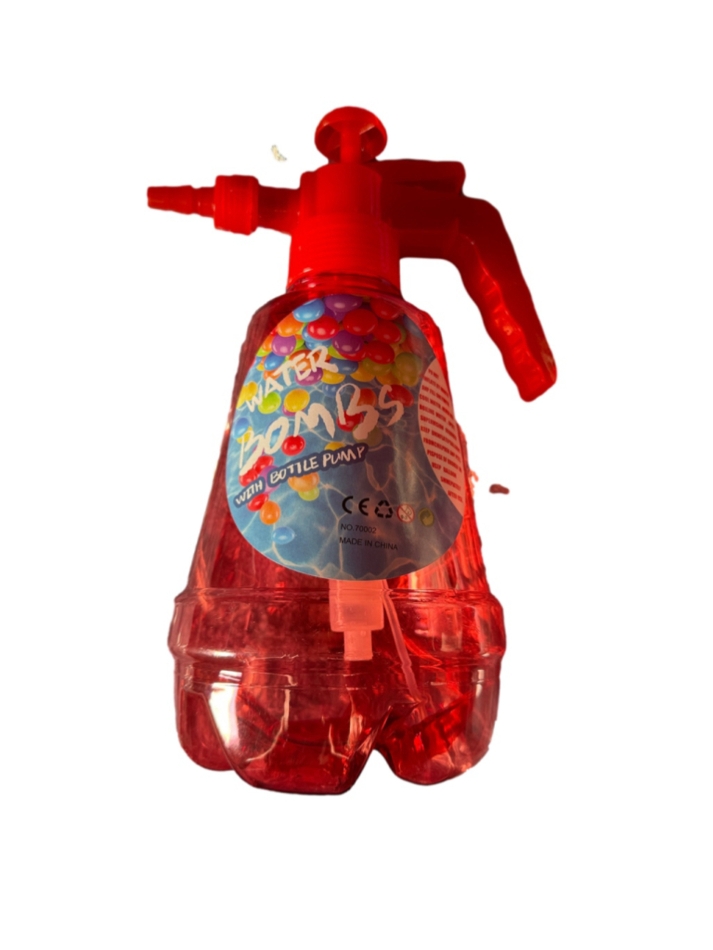 Water Bomb Bottle Balloon Pump Toy Red - Picture 2 of 3